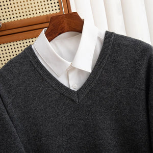 Comfy Family Weymouth - Merino V-Neck Sweater Dark Grey / XXL(90-100kg) / CHINA