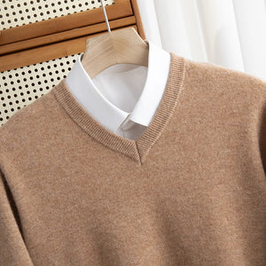 Comfy Family Weymouth - Merino V-Neck Sweater Gold Camel / XXL(90-100kg) / CHINA