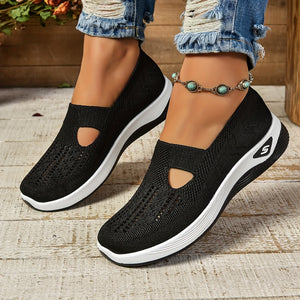 Comfy Family Women's Casual Slip-On Sneakers - Breathable Fabric, EVA Sole, Low-Top Design in Red, Blue, Purple, Gray, Black, Brown - Comfortable All-Season Footwear, Ladies Sneakers